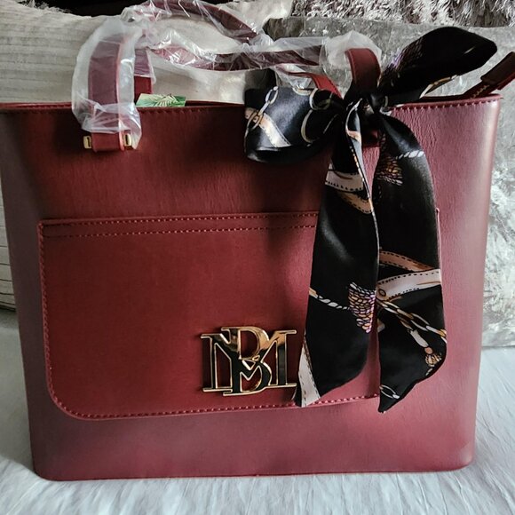 Badgley Mischka Wine Tote 4PC Set W/Slip Pocket in Front, Detachable Strap - Picture 4 of 12